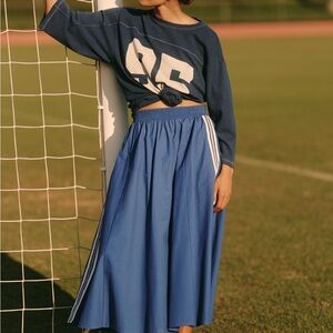 NWT Anthropologie Daily Practice Game Day Track Midi Skirt